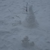 We found a small snowman, and built a couple of even tinier snowmen to accompany it.