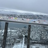 The glass windows preventing you from falling to a freezing death from the viewing platform were covered in stickers.