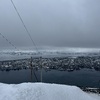 View across to the city from further over along the ridge, looking along the power poles.